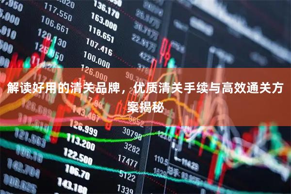 解读好用的清关品牌，优质清关手续与高效通关方案揭秘